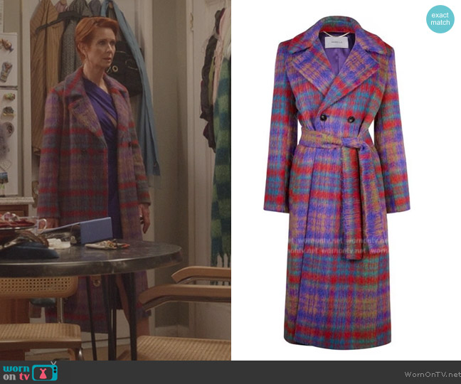 Mirra Coat by Marella worn by Miranda Hobbs (Cynthia Nixon) on And Just Like That