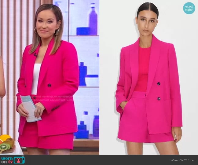 WornOnTV: Eva’s hot pink blazer and shorts on Good Morning America ...