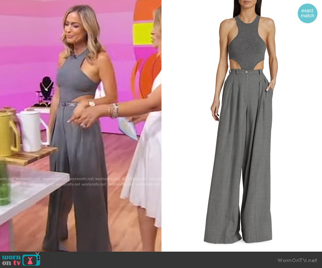 Michael Kors Collection Cutout Knit Bodysuit and Palazzo Trousers worn by Kristin Cavallari on Good Morning America