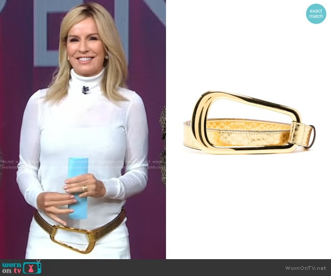 Michael Kors Collection Organic Bucckle Loop Leather belt worn by Dr. Jennifer Ashton on Good Morning America