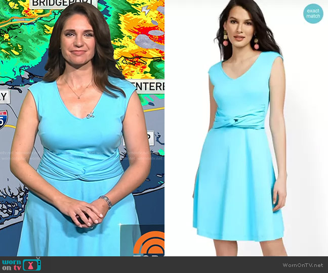 WornOnTV: Maria’s blue twist-front dress on Today | Maria Larosa ...