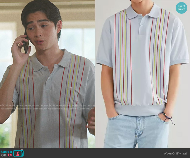 WornOnTV: Ricky's blue vertical stripe shirt on High School