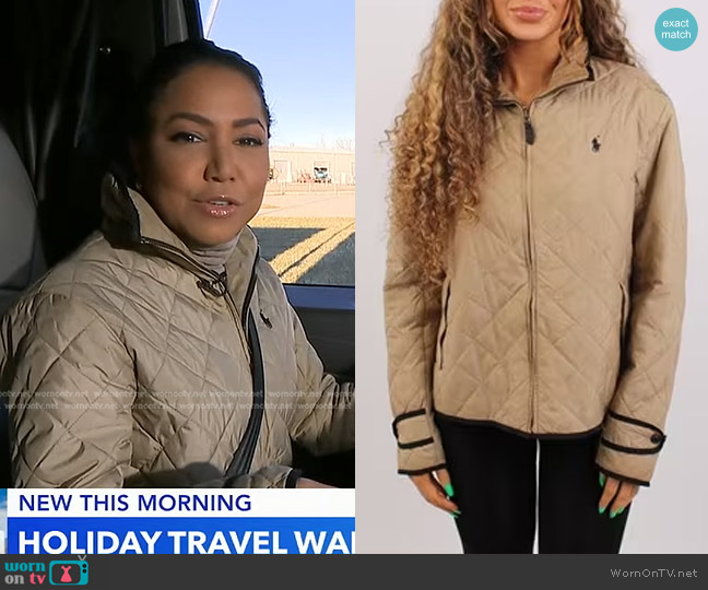 WornOnTV: Stephanie’s beige quilted jacket on Good Morning America ...