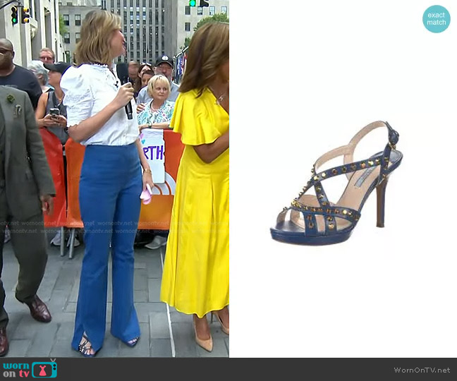 Prada Studded Leather Sandals worn by Savannah Guthrie on Today