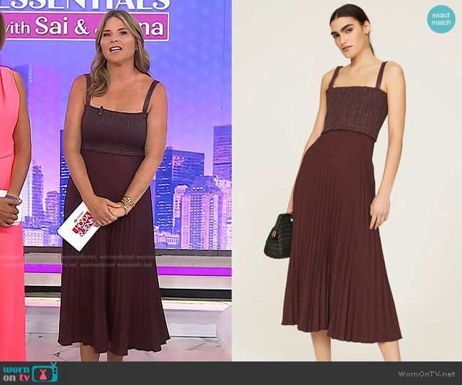 Proenza Schouler White Label Bi-Color Pleated Dress worn by Jenna Bush Hager on Today