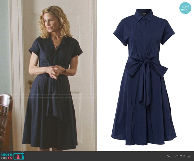 Ralph Lauren Black Label Navy Shirt Dress worn by Julia (Kyra Sedgwick) on The Summer I Turned Pretty