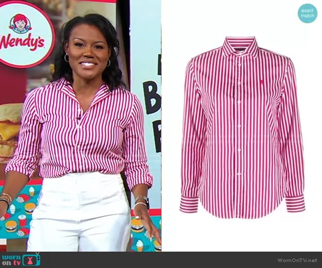 Ralph Lauren Polo Pony striped shirt worn by Janai Norman on Good Morning America