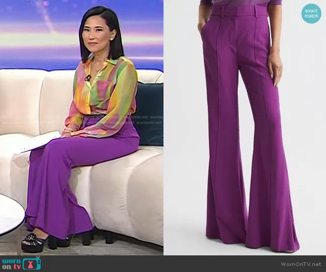 Reiss Fluid Flare Trousers worn by Vicky Nguyen on Today