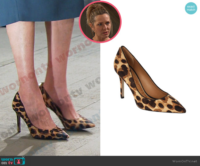 Sam Edelman Hazel Leopard Print Pointed-Toe Pump worn by Nicole Walker (Arianne Zucker) on Days of our Lives