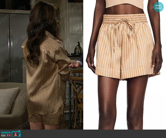 Sandro Leopaul Shorts worn by Steffy Forrester (Jacqueline MacInnes Wood) on The Bold and the Beautiful