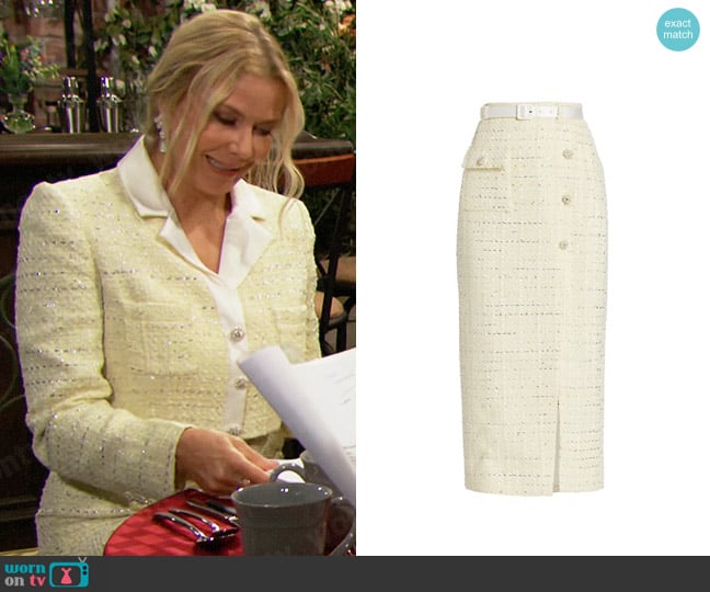 Self Portrait Boucle Belted Midi-Skirt worn by Brooke Logan (Katherine Kelly Lang) on The Bold and the Beautiful