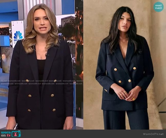 WornOnTV: Ellison’s navy double breasted blazer on NBC News Daily ...