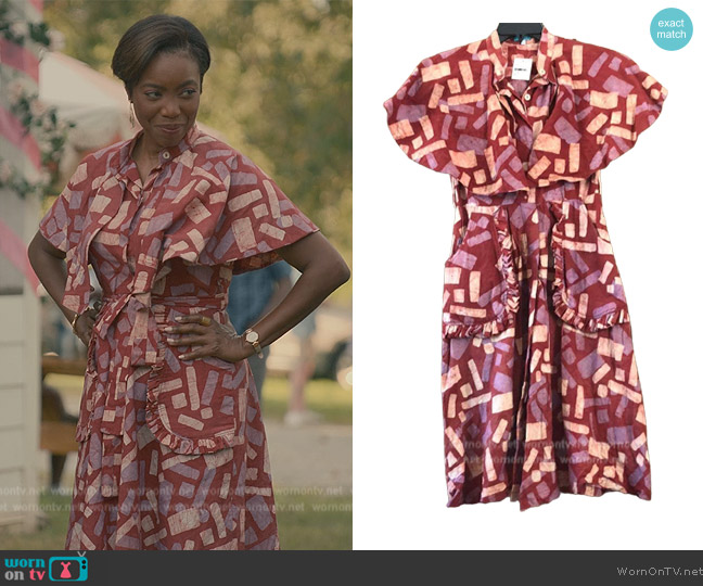 WornOnTV: Helen’s red geometric print dress on Sweet Magnolias ...