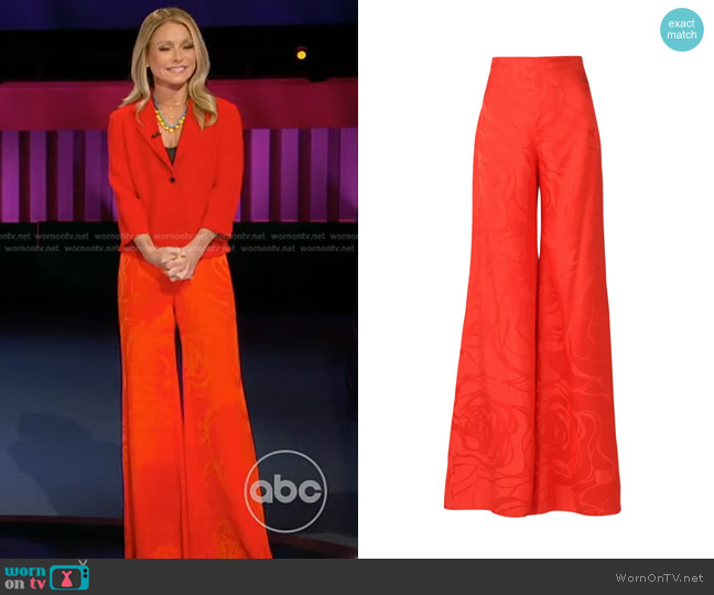 Kelly’s red floral wide-leg pants on Generation Gap
