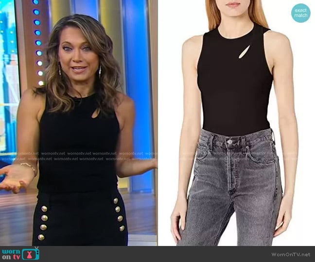 Ramy Brook Sleeveless Compact Knit Top worn by Ginger Zee on Good Morning America