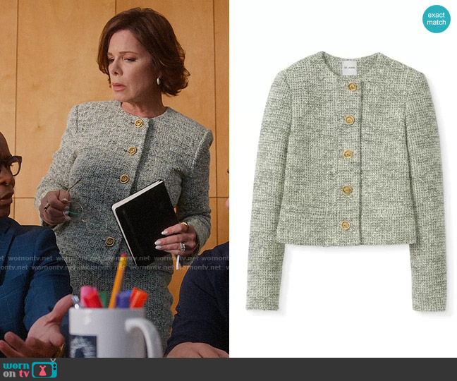 St John Stretch Boucle Slub Jacket worn by Margaret Wright (Marcia Gay Harden) on So Help Me Todd