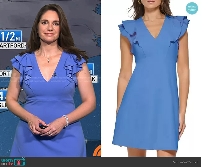 WornOnTV: Maria’s blue ruffle v-neck dress on Today | Maria Larosa ...
