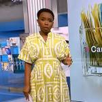 Zinhle Essamuah’s yellow print shirtdress on NBC News Daily