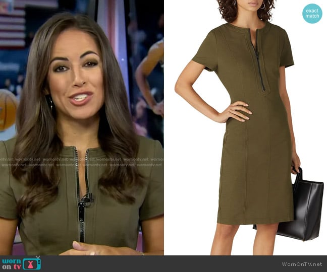 Toccin Zip Front Dress in Olive worn by Kaylee Hartung on Today