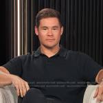 Adam DeVine’s black knit polo shirt on E! News