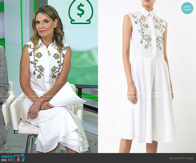 Adam Lippes Sleeveless Shirt Dress worn by Savannah Guthrie on Today