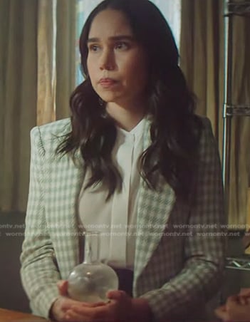 Addy's green checked blazer on Nancy Drew