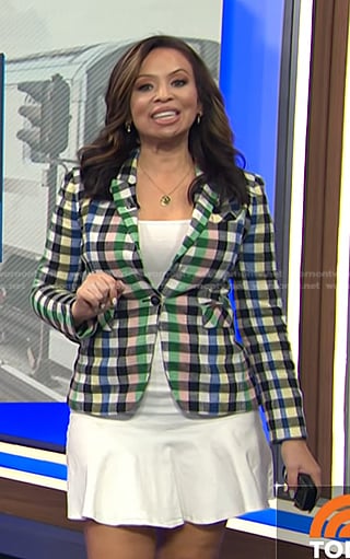 Adelle's multicolor check blazer on Today