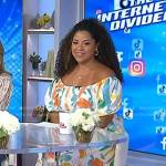 Arianna Davis’s white printed midi dress on Today