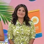 Adrianna’s white and green leaf print dress on Today