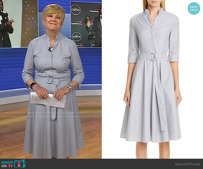 Akris Punto Stripe Poplin Midi Shirtdress worn by Anne Thompson on Today