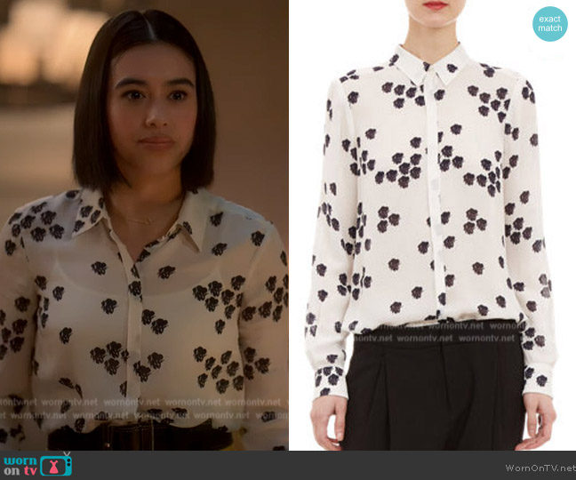 WornOnTV: Kiela's white floral knit cropped tank on Grown-ish