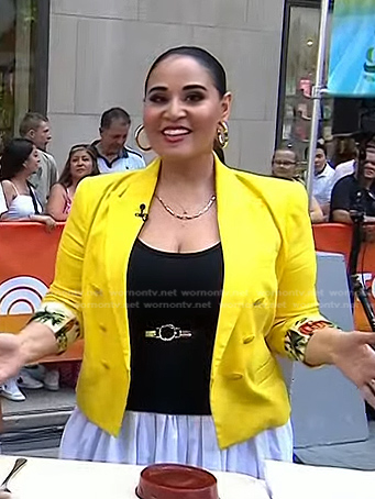 Alejandra's yellow double breasted blazer on Today