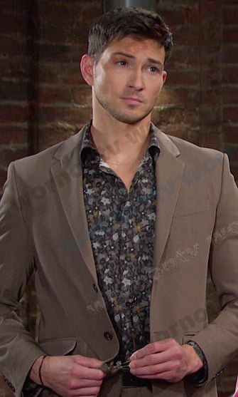 Alex’s black floral print shirt on Days of our Lives