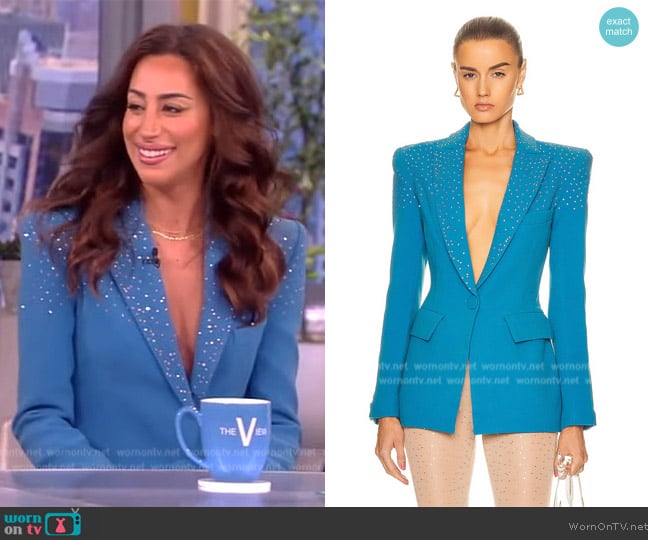 Alex Perry Addison Fitted Blazer worn by Danielle Jonas on The View