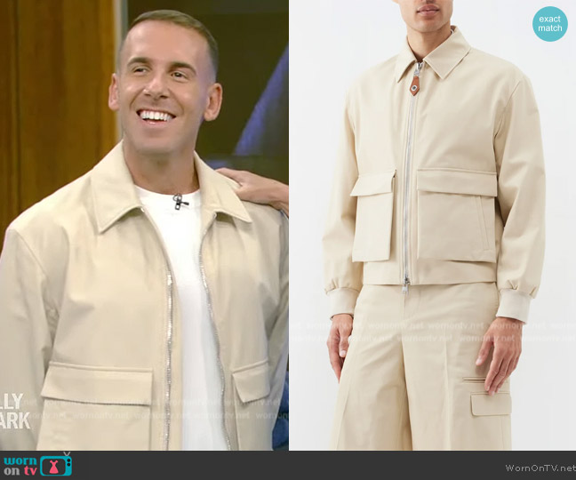 Alexander McQueen Military Pocket Blouson in Pale Beige worn by Dr Jonathan Leary on Live with Kelly and Mark