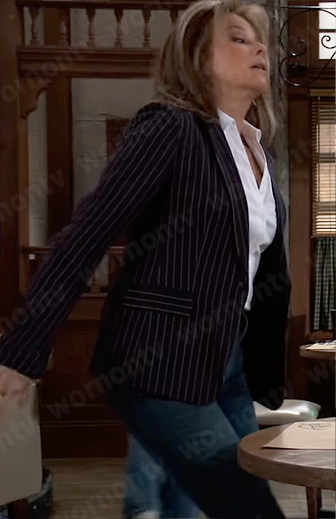 Alexis’ pinstripe blazer on General Hospital