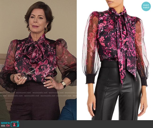 Alice + Olivia Brentley Blouse worn by Margaret Wright (Marcia Gay Harden) on So Help Me Todd