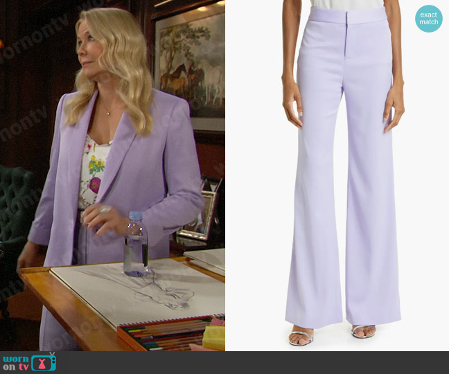 Alice + Olivia Deanna Pants in Solstice worn by Brooke Logan (Katherine Kelly Lang) on The Bold and the Beautiful