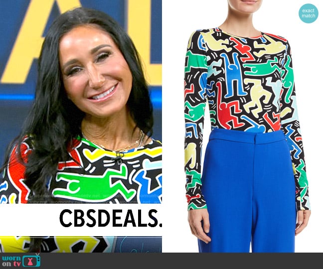 Alice + Olivia Delaina Top worn by Elizabeth Werner on CBS Mornings