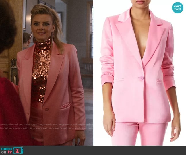 WornOnTV: Veronica’s pink satin blazer and sequin top on So Help Me ...