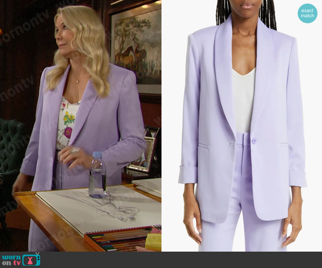 Alice + Olivia Yuriko Blazer in Solstice worn by Brooke Logan (Katherine Kelly Lang) on The Bold and the Beautiful