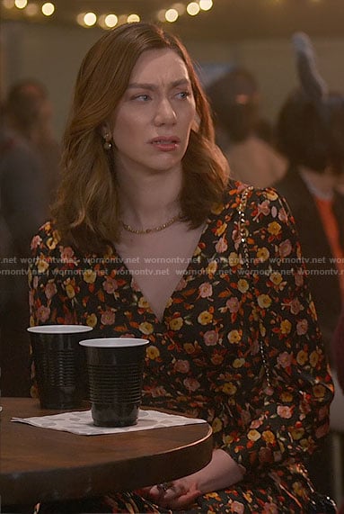 Allison's floral wrap dress on So Help Me Todd