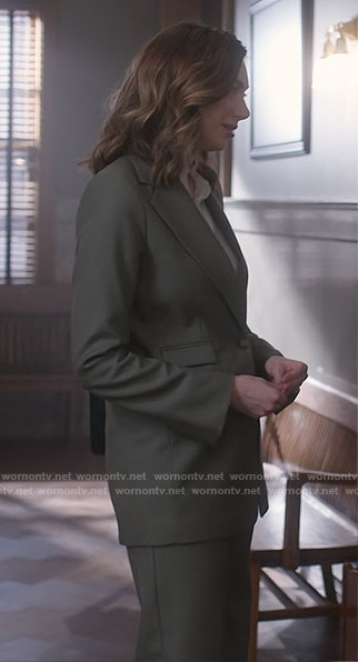 Allison's green suit on So Help Me Todd