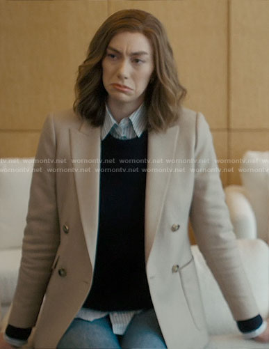 Allison's light beige blazer on So Help Me Todd