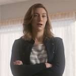 Allison’s navy military style jacket on So Help Me Todd