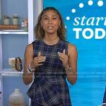 Ally Love’s blue plaid peplum top and pants on Today