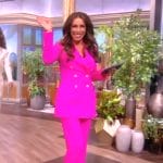 Alyssa’s pink double breasted blazer and pants on The View