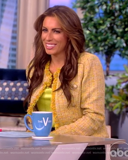 Alyssa’s yellow tweed jacket on The View