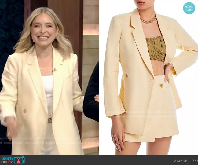 Anine Bing Kaia Blazer worn by Jenny Mollen on Live with Kelly and Mark