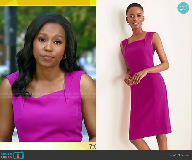 WornOnTV: Rachel’s purple square neck dress on Good Morning America ...